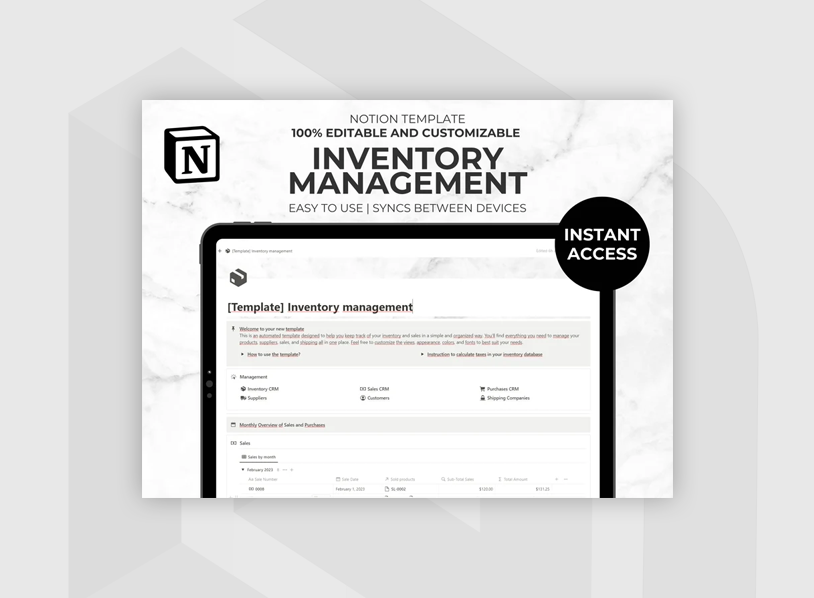Inventory Tracker Notion Template