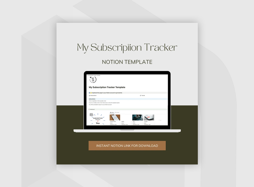 My Subscription Tracker Notion Template