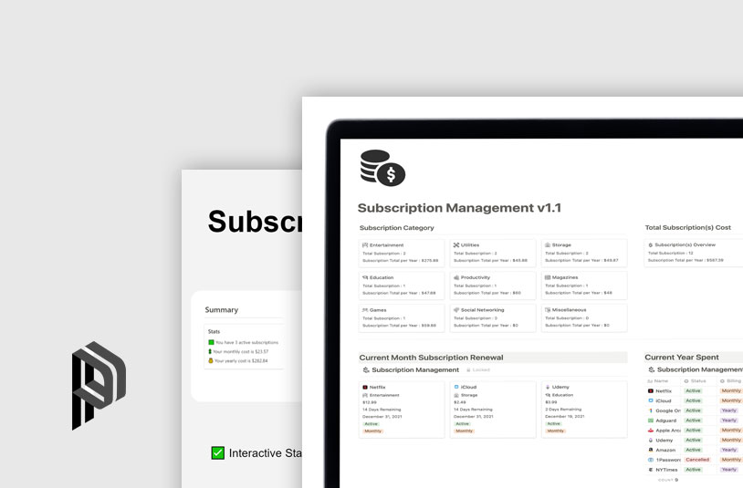 Notion Subscription Tracker Templates