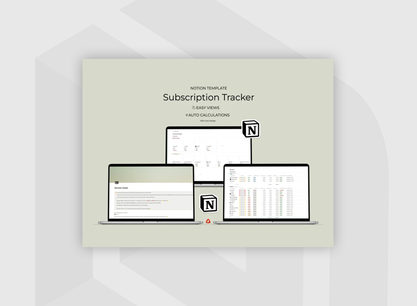 Notion Template Personal Subscription Tracker Expense Tracker 