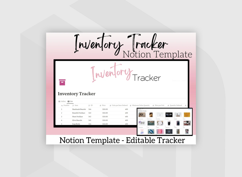 Inventory Tracker Notion