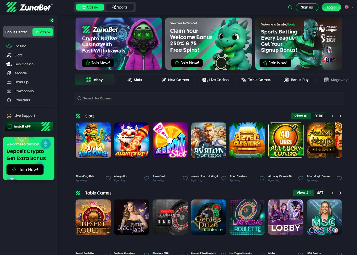 ZunaBet Website