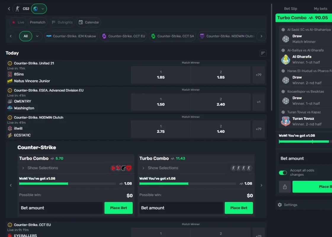 eSports at ZunaBet